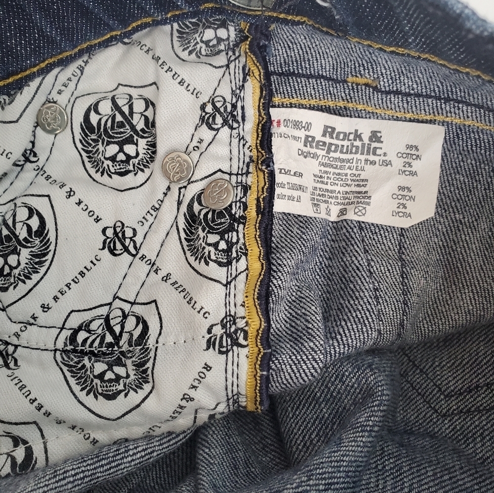 Rock and Republic Low Rise Boot Cut Blue Jeans Women's Size 28 W 32 L 32 - Picture 9 of 11